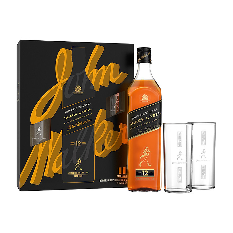 Hộp quà Rượu Johnnie Walker Black Label aged 12 years Blended Scotch Whisky 40% 750ml