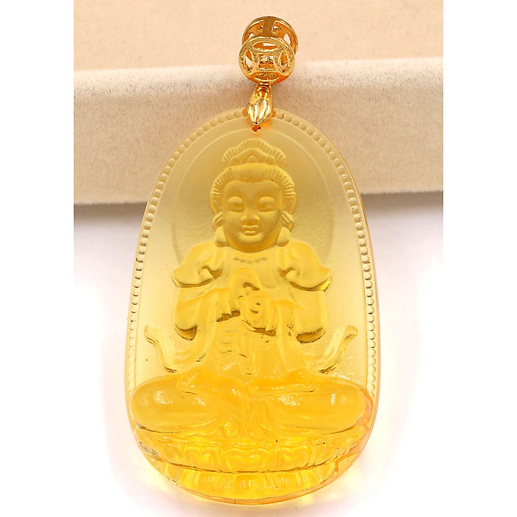 Mặt Đại Nhật như lai pha lê vàng 5cm