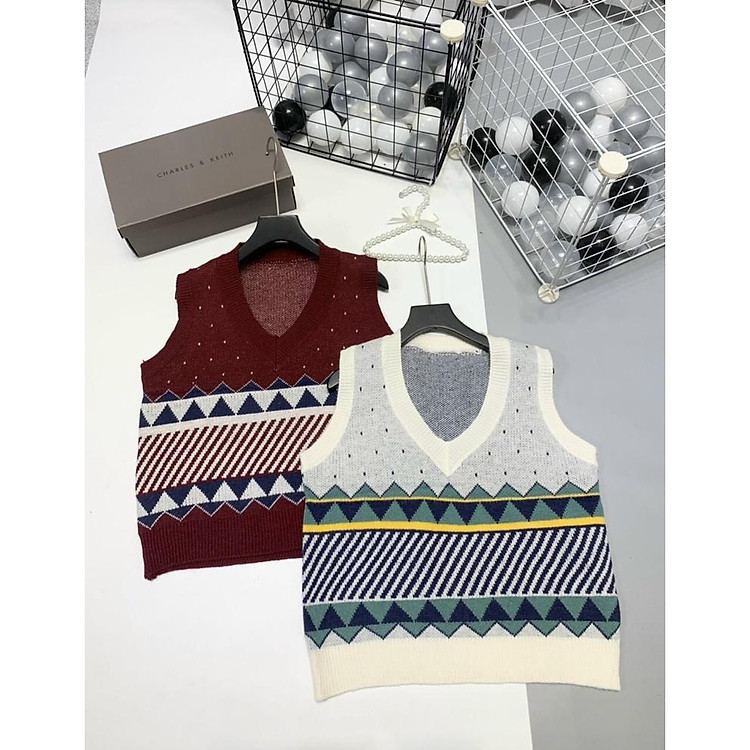 Áo gile Quảng Châu nhiều họa tiết siêu xinh