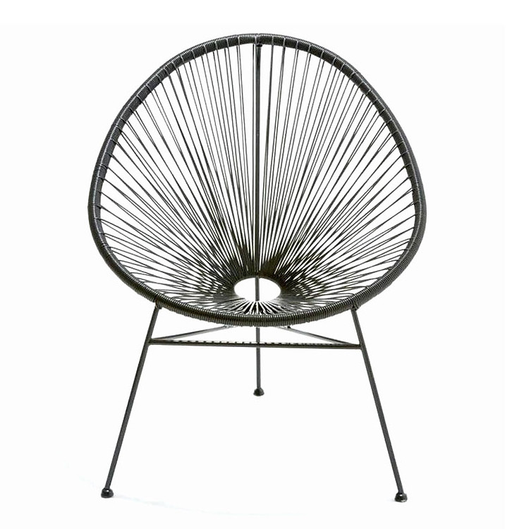 Ghế thư giãn dây Vinyl đan khung sắt sơn để ngoài trời