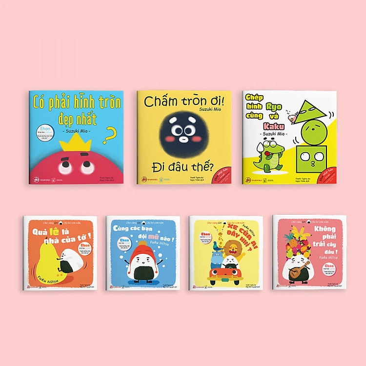 Combo 7 cuốn sách Ehon Điều kỳ diệu của hình khối và Chơi cùng Giri - Chú bé cơm nắm phần 1