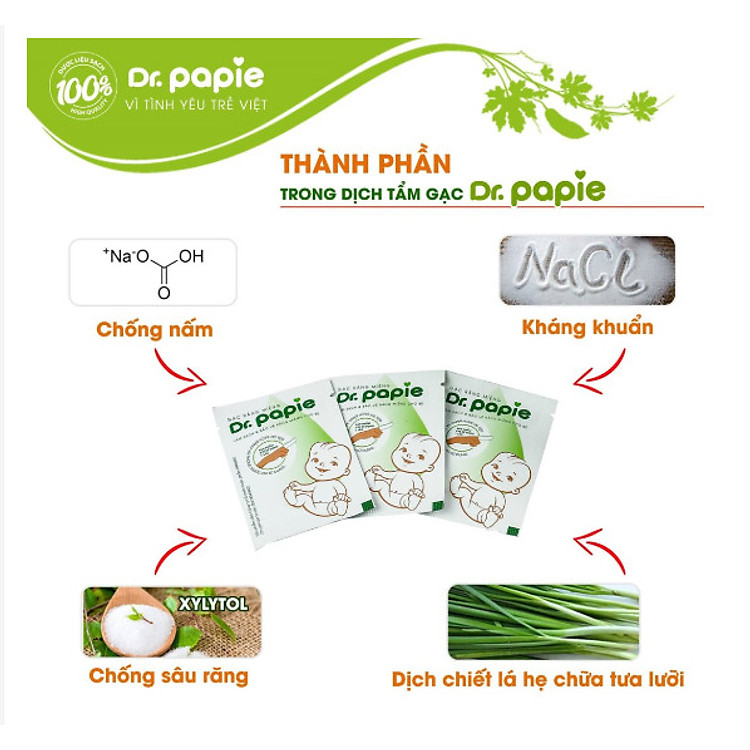 Gạc Rơ Lưỡi Dr Papie 10 gói Chính hãng Giá rẻ - Hình ảnh 2