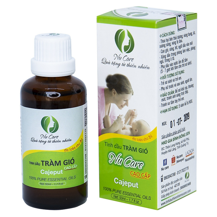 Tinh Dầu Tràm Gió Cao Cấp NuCare an toàn cho bé giảm ho phòng cảm 50ml