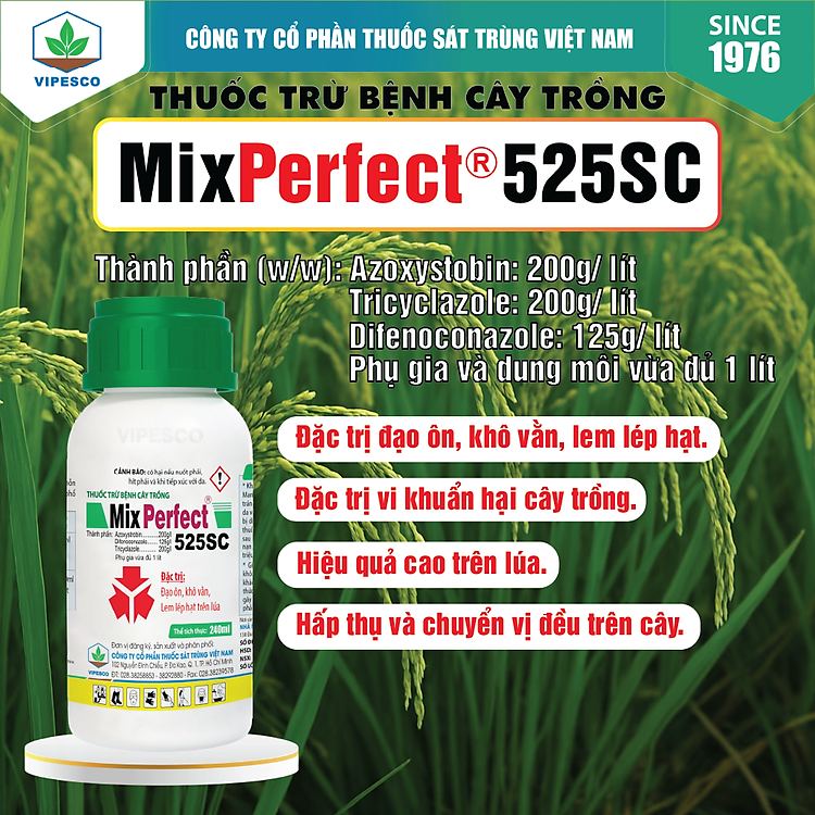 MIX PERFECT 525SC-240CC PET - ĐẶC TRỊ ĐẠO ÔN, LEM LÉP HẠT