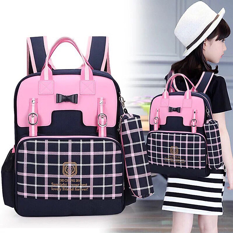 Balo kẻ caro cho bé tiểu học