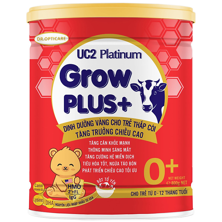 Sữa bột UC2 GROW PLUS 0+ lon 800G (dành cho trẻ suy dinh dưỡng)