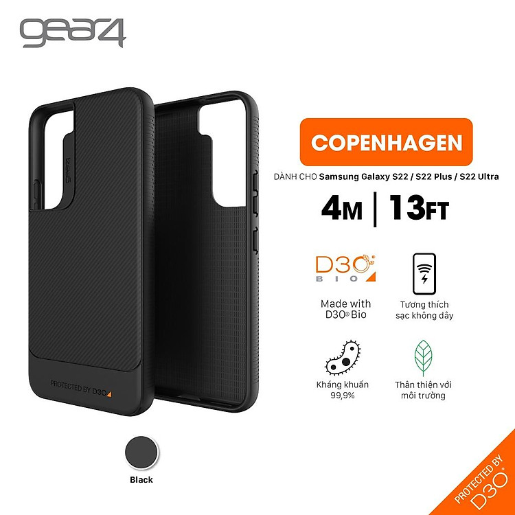 Ốp lưng chống sốc Gear4 D3O Copenhagen 4m cho Samsung Galaxy S22 Series - Hàng chính hãng