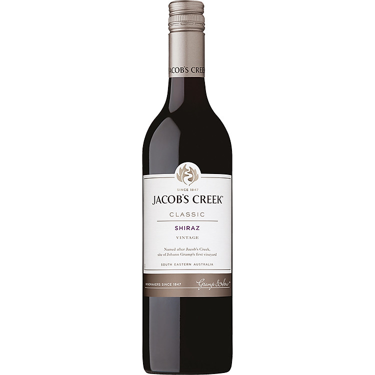 {Freeship 50K} Rượu vang đỏ Úc Jacob's Creek Classic Shiraz 750ml 12.9% - 14.9% - Không hộp