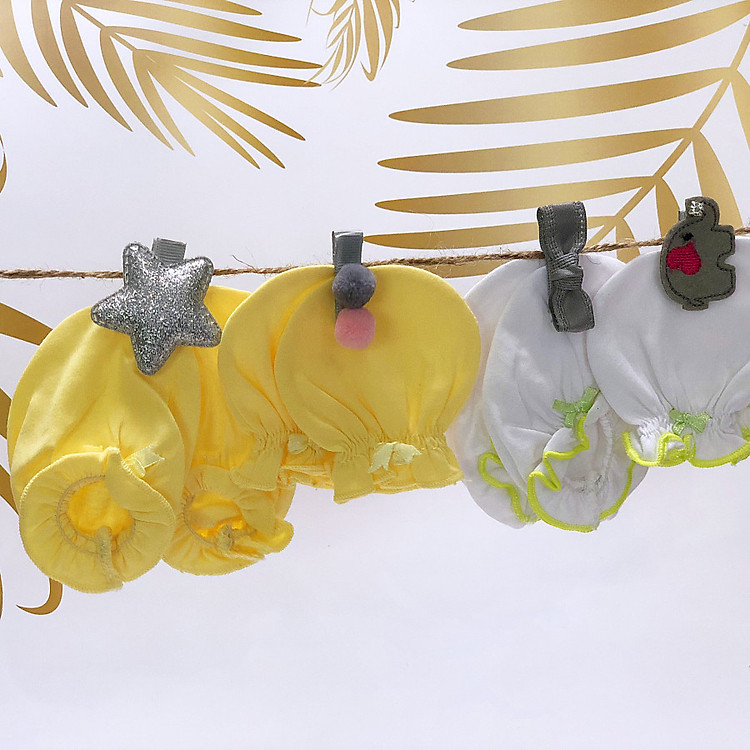 Set bao tay bao bao chân sơ sinh 3 bộ