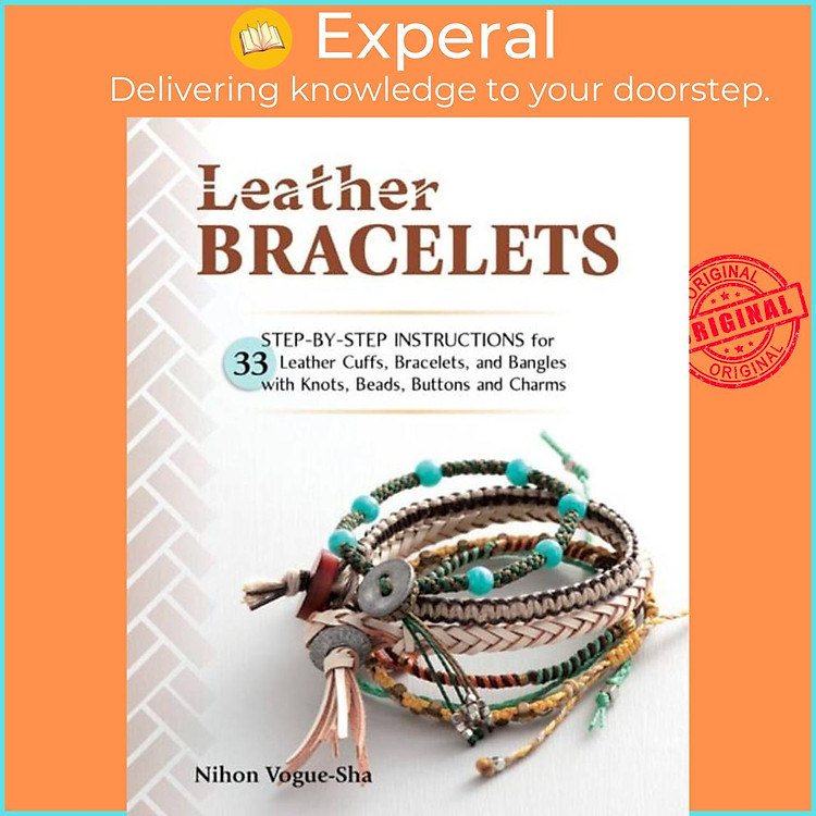 Sách - Leather Bracelets - Step-by-step instructions for 33 leather cuffs, br by Nihon Vogue-Sha (UK edition, paperback)