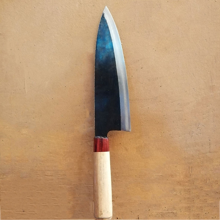 Dao Rèn Thủ Công, Dao Thái Thịt Rau Củ DT-04 Làm Bằng Nhíp Ô Tô Kiểu Dáng Nhật, Cán Gỗ Lim Cao Cấp, Dao An Tiêm Thái Bình