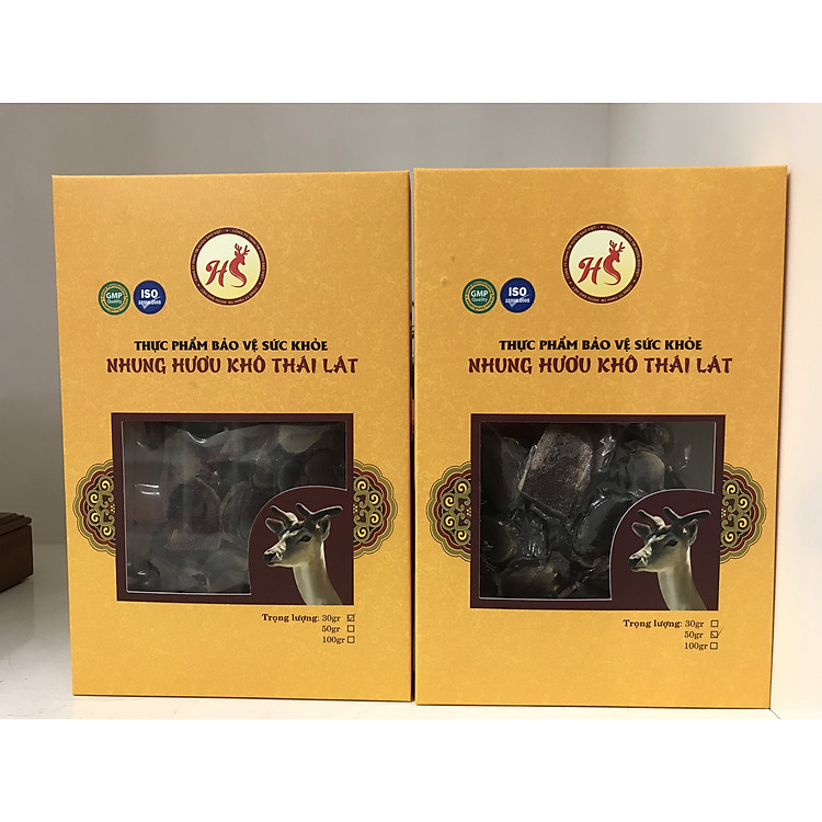 BỘ QUÀ TẶNG SỨC KHỎE - NHUNG HƯƠU KHÔ THÁI LÁT HỘP 30G VÀ 50G