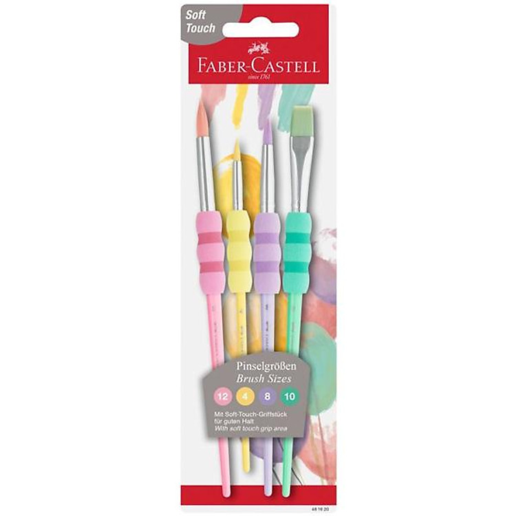 Bộ Cọ Vẽ Grip Màu Pastel Faber-Castell (4 chiếc)