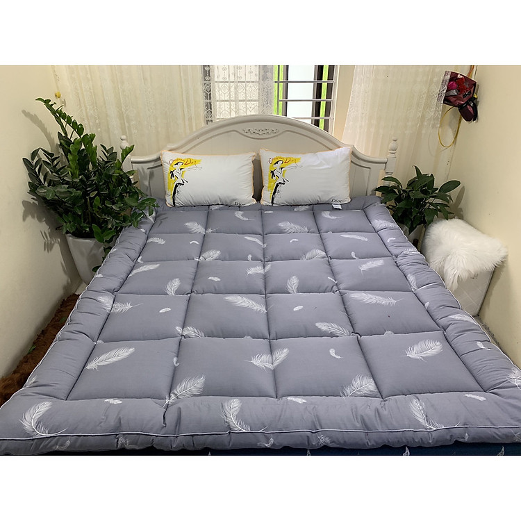 Tấm làm mềm đệm topper home collection loại đẹp - Lông chim - Tặng kèm 1 móc khóa Houston