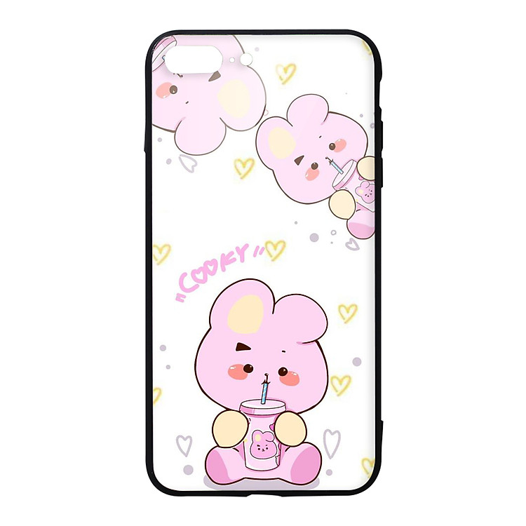 Ốp lưng KÍNH CƯỜNG LỰC VIỀN ĐEN cho iPhone 8 Plus KPOP_BTS_COOKY 2 - Hàng chính hãng