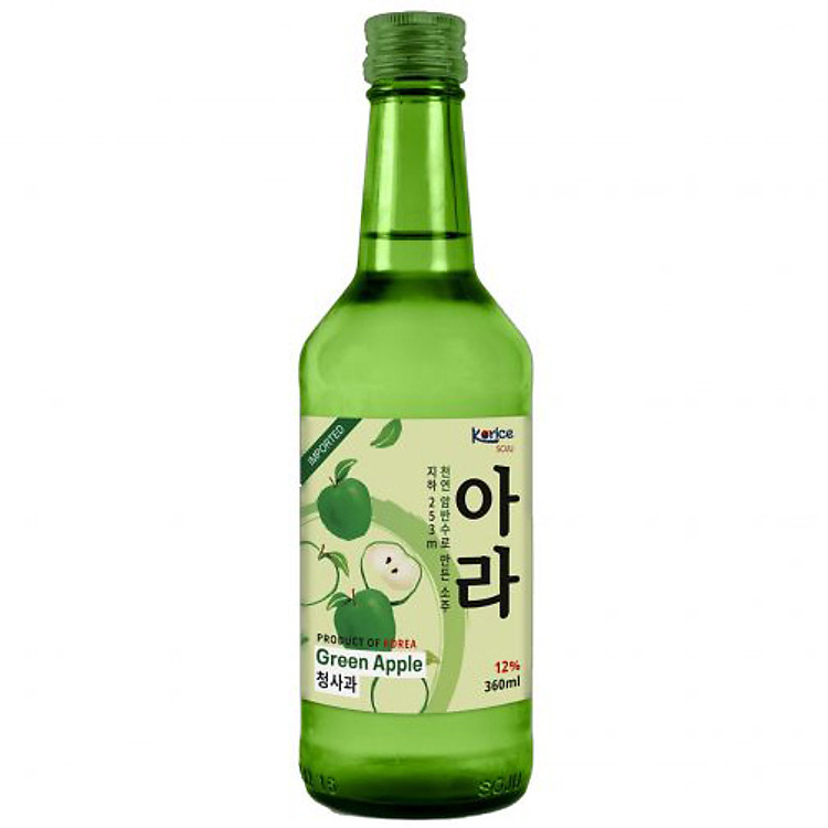 Rượu Soju Hàn Quốc Korice Hương Táo 12% (360ml) Không hộp
