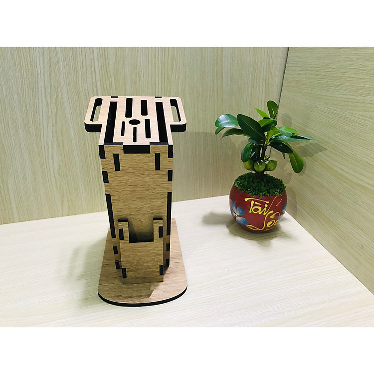 Đế Cắm Dao, Kéo Bằng Gỗ Cao Cấp ĐÔNG TÂN Thiết Kế Mới