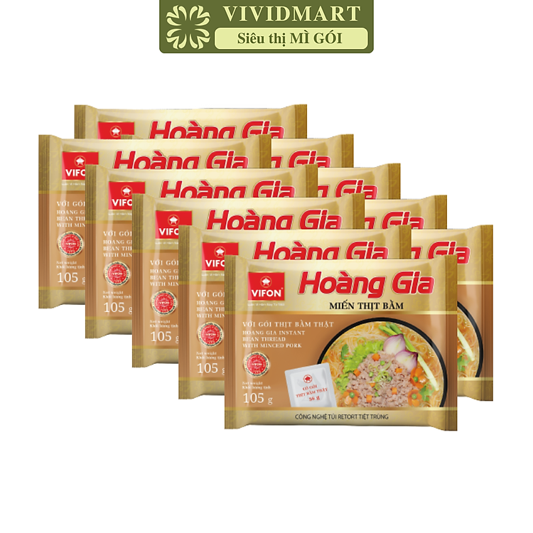 VIFON - Miến Hoàng Gia hương vị Thịt bằm (có gói thịt bằm thật), Miến thịt bằm Vifon Hoàng Gia (105g/gói)