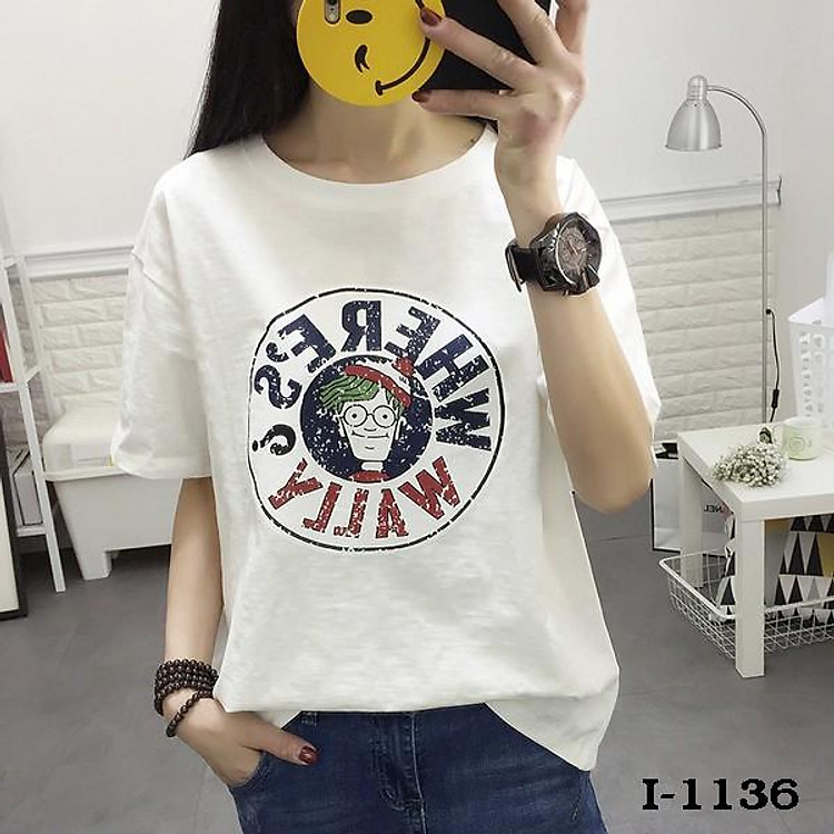 Áo Phông Nữ Họa Tiết Vòng Tròn Thổ Dân