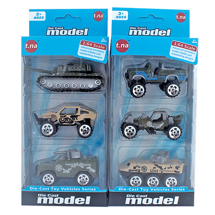 Bộ 3 Xe Mô Hình Kim Loại TNA - TN-1018C