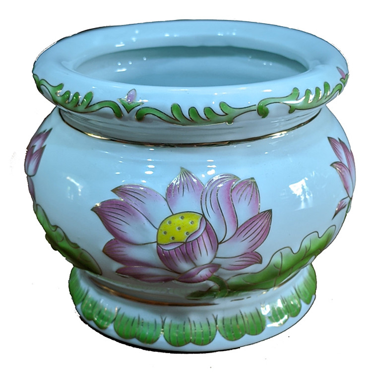 Lư Bạch Ngọc Tím 5inch PT0231(12cm x 12cm x 10cm)