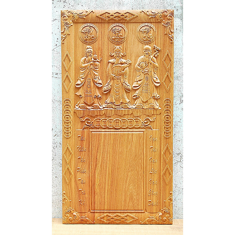 Tranh gỗ đốc lịch Phúc Lộc Thọ - TG138-247