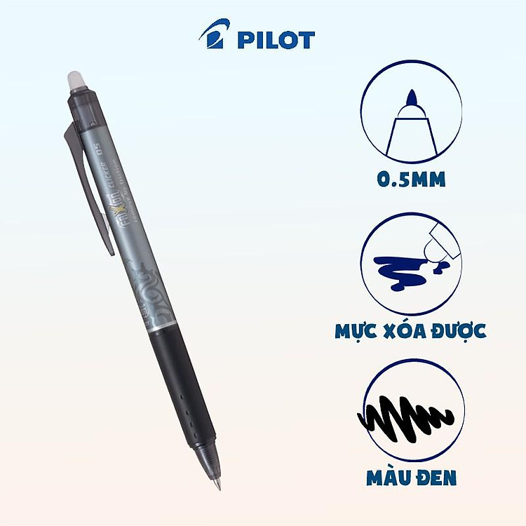Bút xóa Pilot Frixion Ball Clicker - Đen 0.5mm - Ảnh 4
