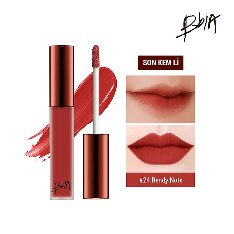 Son kem lì Bbia Last Velvet Lip Tint - 24 Trendy Note 5g (màu hồng đất ánh cam nhẹ)