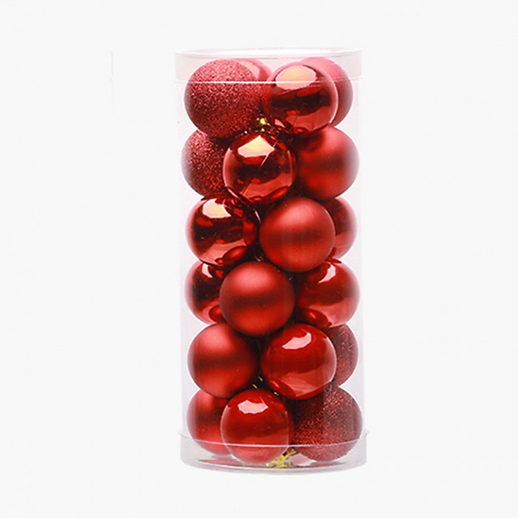 Hộp 24 quả châu (quả cầu) trang trí Noel - đường kính 6cm