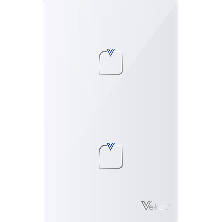 Công tắc cảm ứng thông minh 2 kênh (2 nút) Vekaz - Chính hãng - HCN kiểu đứng