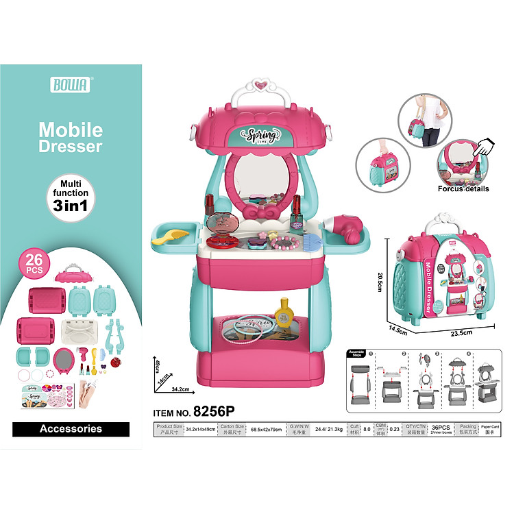 Cặp trang điểm BOWA 8256P - 26 chi tiết Chính hãng Giá tốt - Hình ảnh 5