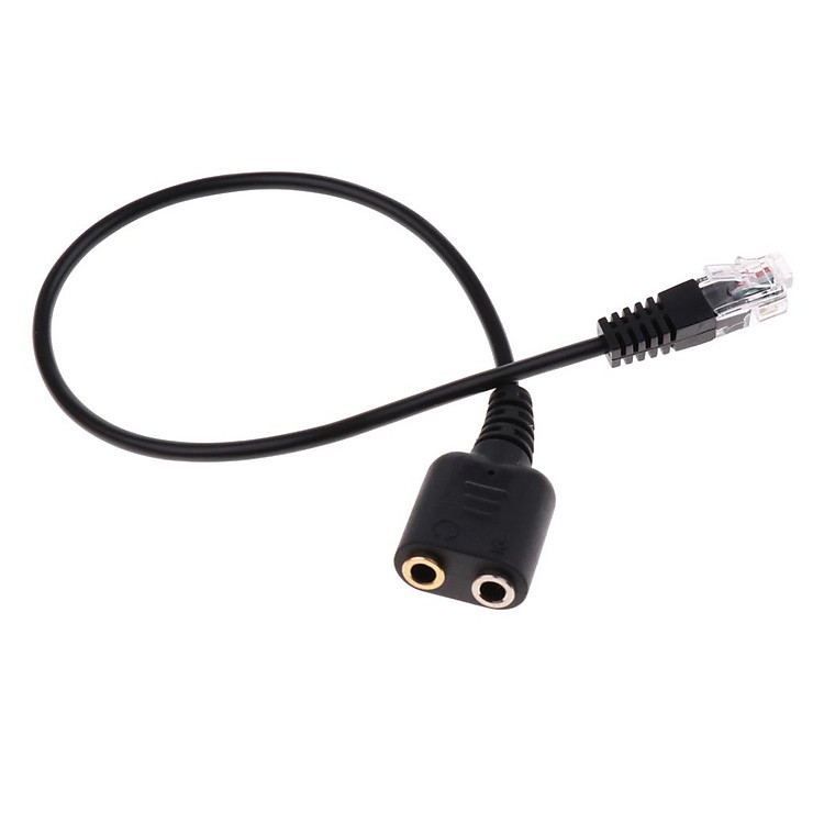 RJ9 to Dual 3.5mm Headphone Female Converter Telephones Adapter Audio Cable
