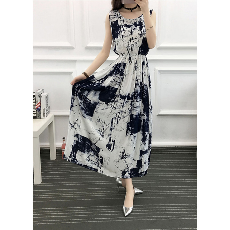 Váy đầm tone cotton maxi dài dạo chơi, đi biển - Mã 38