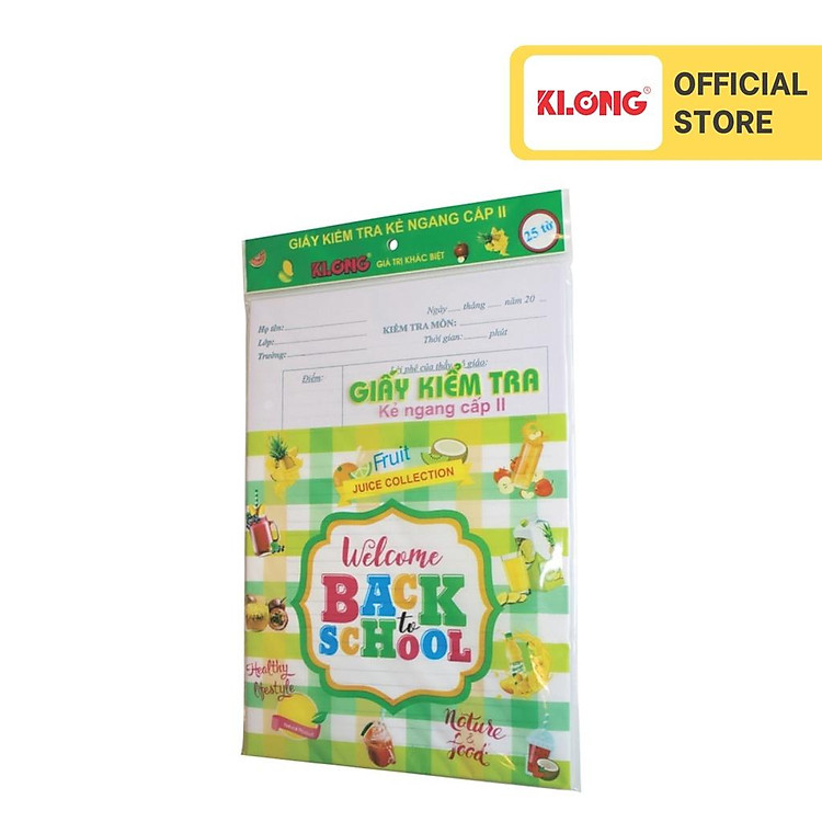 Giấy Kiểm Tra Cấp II, III KLONG B5 (25 kép)