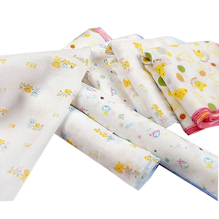 set 10 khăn xô sữa cho bé có họa tiết