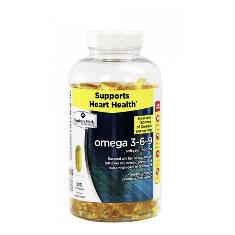Thực phẩm bổ sung Dầu Cá nhập Mỹ Member's Mark OMEGA 3-6-9 Supports Heart Health - Hỗ trợ Tim mạch, Mắt