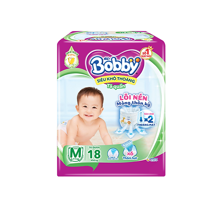 Mua Combo 4 Tã quần Bobby M18 cho bé Giá rẻ - Hình ảnh 2