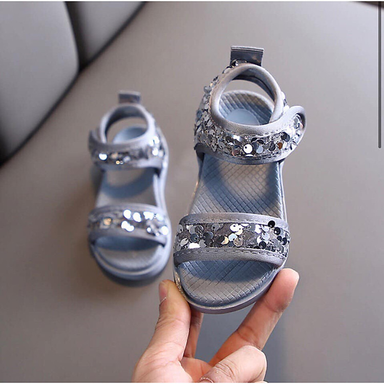 giày sandal bé gái kim tuyến tròn