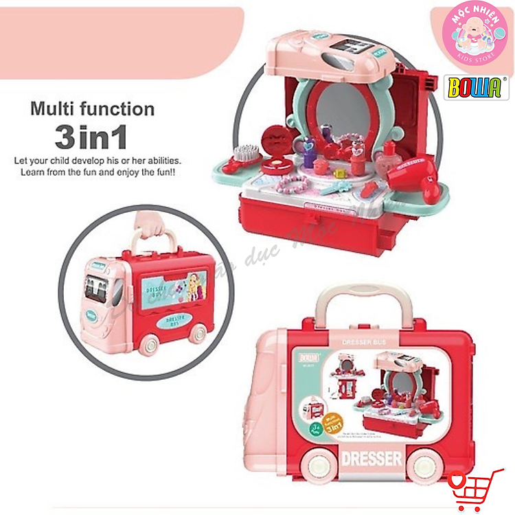 Bộ đồ chơi Bowa 8078 - Xe buýt trang điểm Chính hãng Giá tốt - Hình ảnh 5