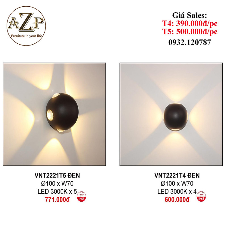 AZP - ĐÈN ỐP VÁCH / ĐÈN TRANG TRÍ / ĐÈN TREO TƯỜNG PHÒNG KHÁCH, PHÒNG NGỦ, NHÀ HÀNG, KHÁCH SẠN AZP-VNT2221 phong cách đương đại, hàng nhập khẩu AZP