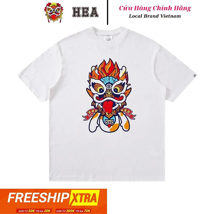 Áo Thun Unisex HEA31 Trắng Form Rộng Tay Lỡ Streetwear Oversize Cổ Tròn Nam Nữ 100% Cotton