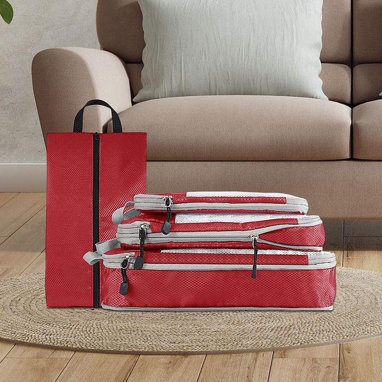 4x Luggage Packing Organizer Travel Storage Bags Shoes Bags for Travel Home