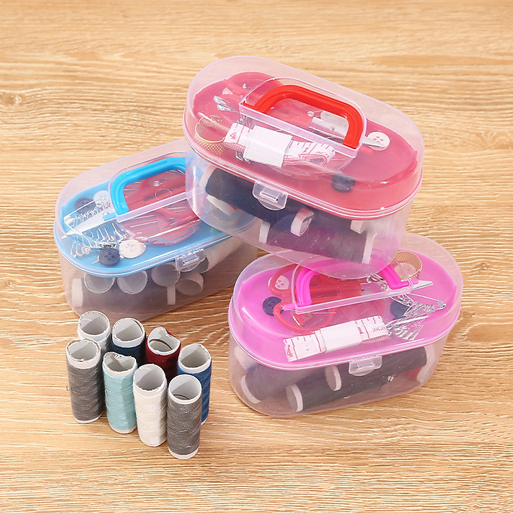 Hộp Kim Chỉ May Vá 2 Tầng (Có Kéo, Chỉ Màu, Kim, Khuy, Thước, Xỏ Kim) - Ảnh 4