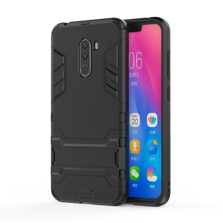 Ốp Lưng Cho Xiaomi Pocophone F1 iRON - MAN Nhựa PC Cứng Viền Dẻo Chống Sốc
