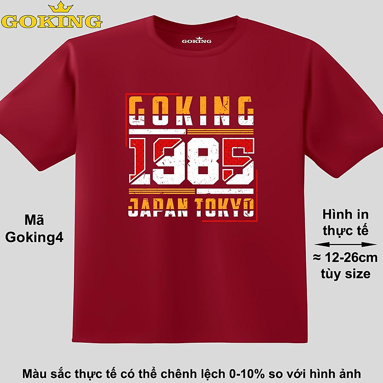GOKING-1985, mã Goking4. Áo thun siêu đẹp cho cả gia đình. Form unisex cho nam nữ, trẻ em, bé trai gái. Quà tặng ý nghĩa cho bố mẹ, con cái, bạn bè, doanh nghiệp, hội nhóm. Áo phông hàng hiệu Goking cao cấp in hình chữ 3D.