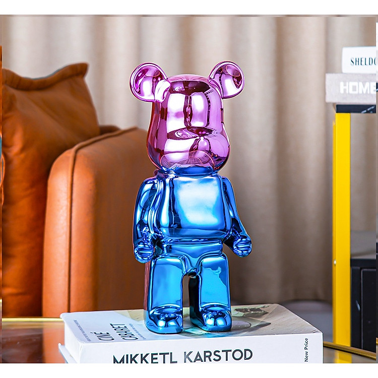 Mô Hình Ống Tiết Kiệm Gốm Bearbrick Gradient – Xanh Tím