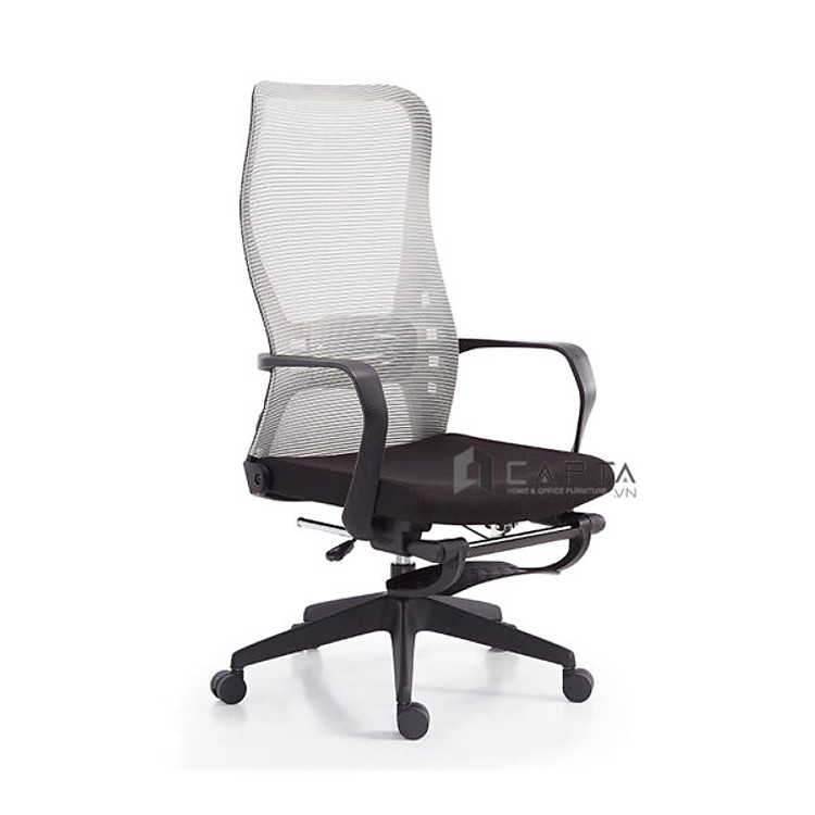 Ghế công thái học lưới cao CR4306-M Nội thất Capta Ghế xoay có gác chân nằm thư giãn hàng nhập khẩu
