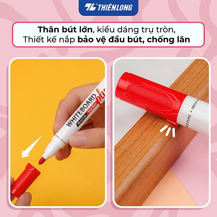 Bút viết bảng Thiên Long WB-03 Plus (mực xanh) - Ảnh 4