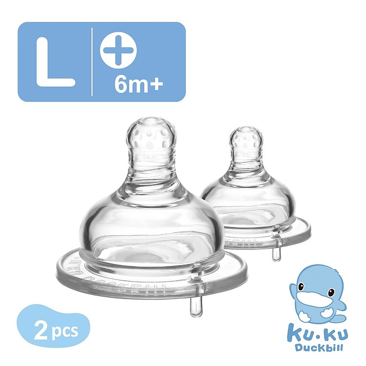 TY THAY SILICONE SIÊU MỀM CHO BÌNH SỮA CỔ RỘNG KUKU - NHIỀU SIZE (VỈ 2 CÁI) CẮT CHỮ THẬP
