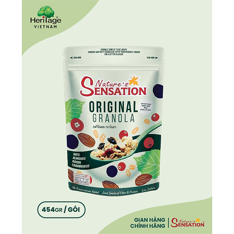 Nature's Sensation - Gói 454gr Hỗn hợp ngũ cốc quả hạt khô nguyên bản (Original Granola)